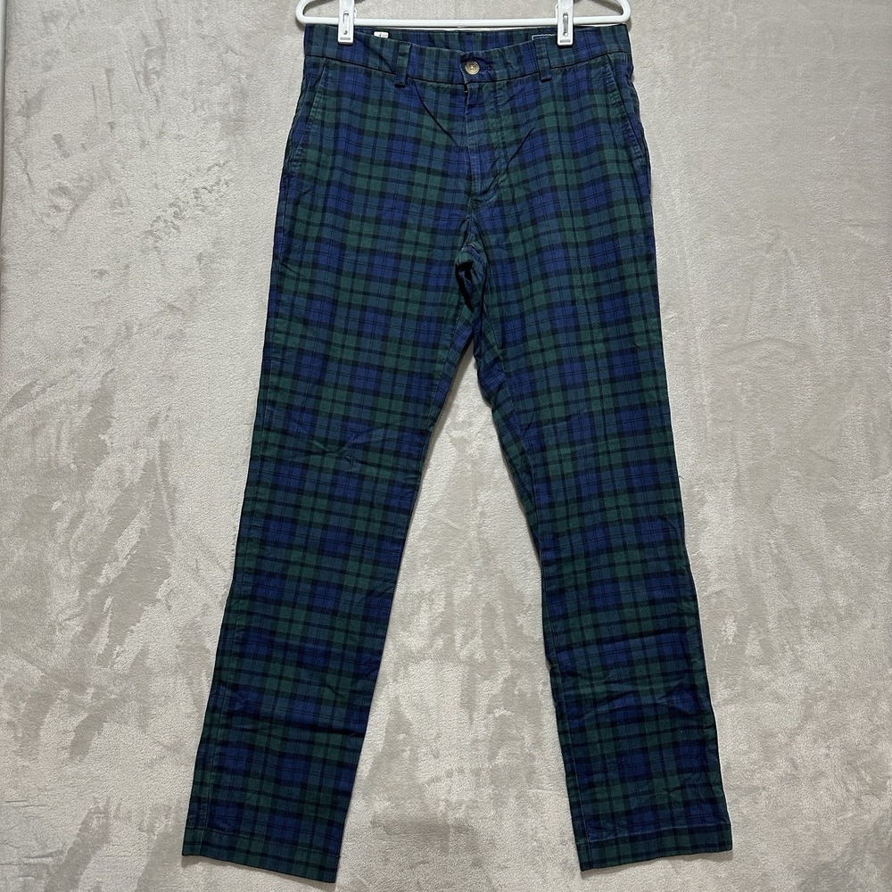 VINEYARD VINES Blackwatch Breaker Pants Men's 30 Tartan Plaid Slim Flat Front